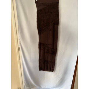 Women's AKIRA Fuzzy Knit Cropped Sweater Brown Size L